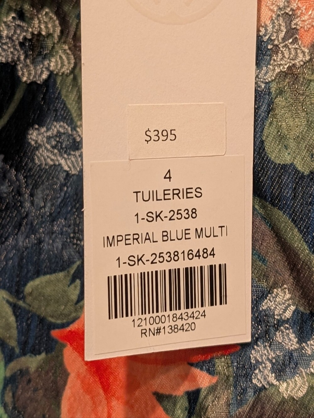 Carlisle Collection Tuleries Imperial Blue Floral Pencil Skirt Viscose Blend - 4 - Picture 2 of 9